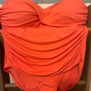 La Blanca  vibrant coral one piece swimsuit sz 12